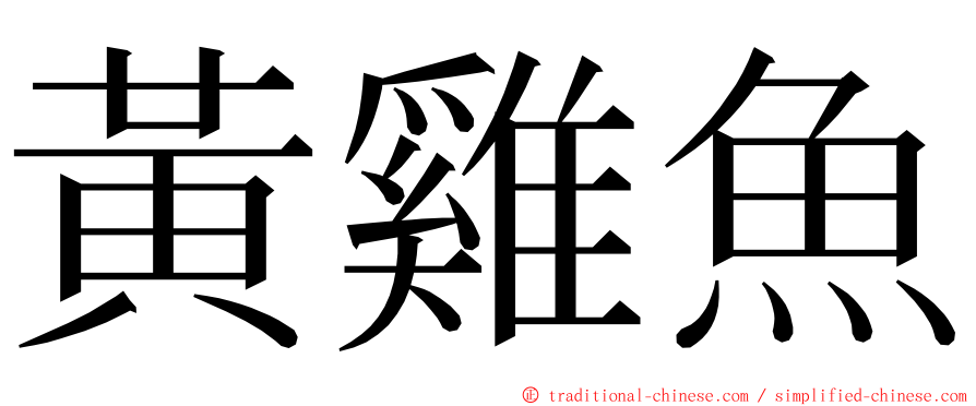 黃雞魚 ming font