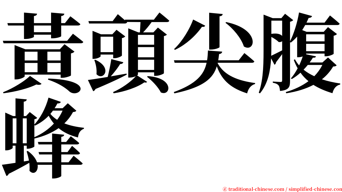 黃頭尖腹蜂 serif font