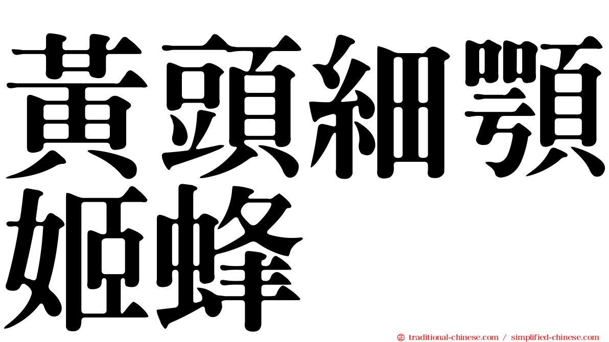 黃頭細顎姬蜂