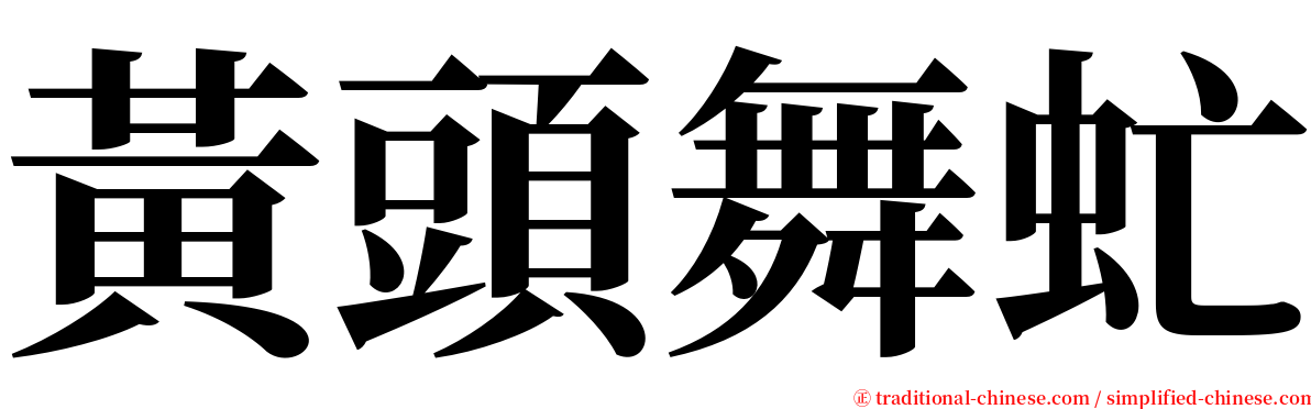 黃頭舞虻 serif font