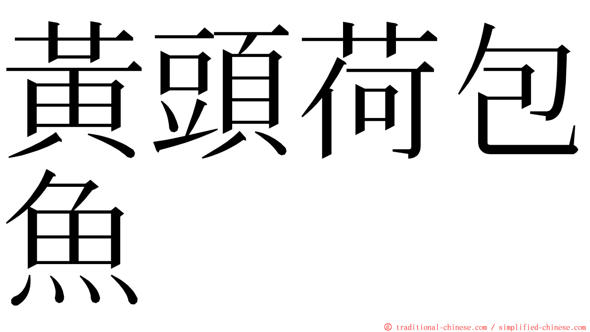 黃頭荷包魚 ming font