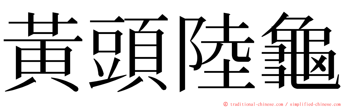 黃頭陸龜 ming font