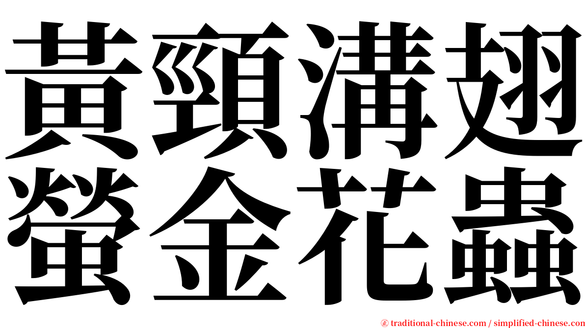 黃頸溝翅螢金花蟲 serif font