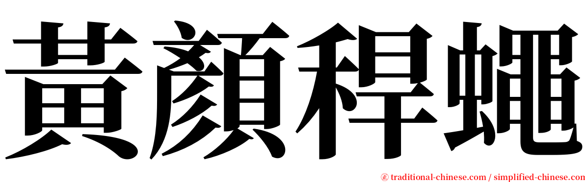 黃顏稈蠅 serif font