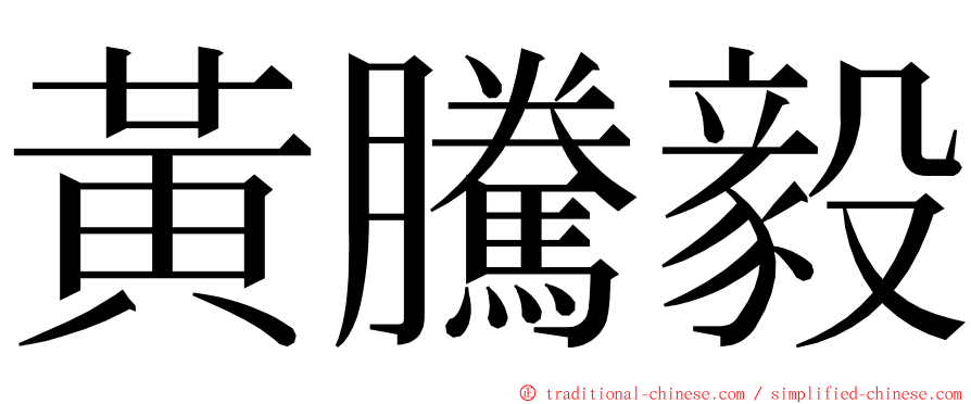 黃騰毅 ming font