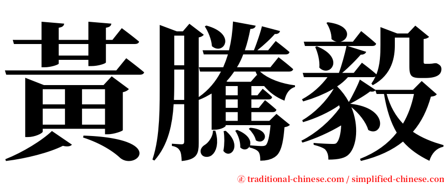 黃騰毅 serif font