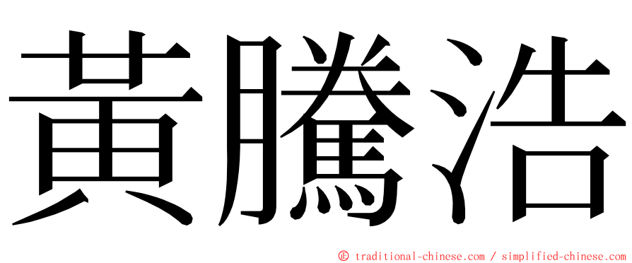 黃騰浩 ming font