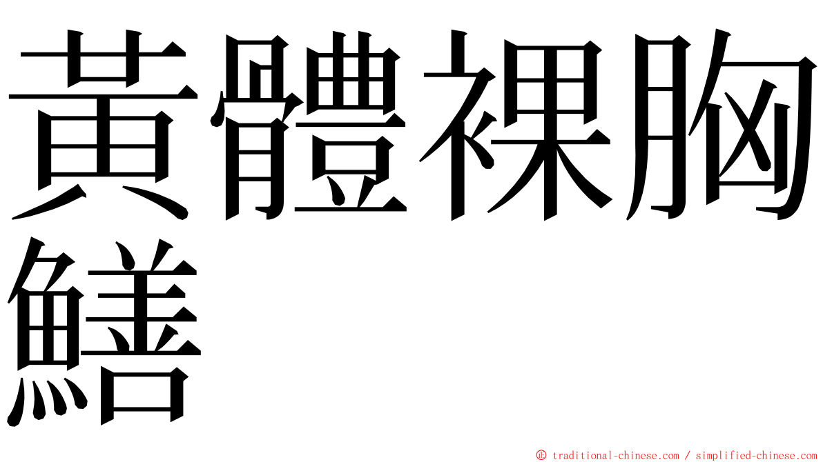 黃體裸胸鱔 ming font