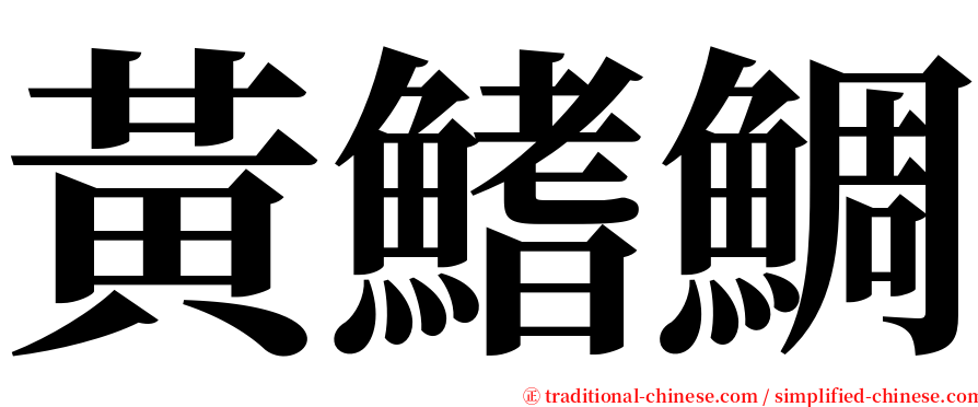 黃鰭鯛 serif font