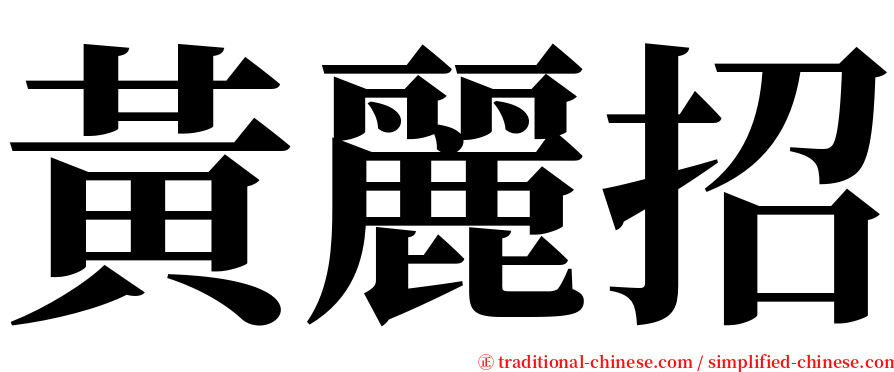 黃麗招 serif font