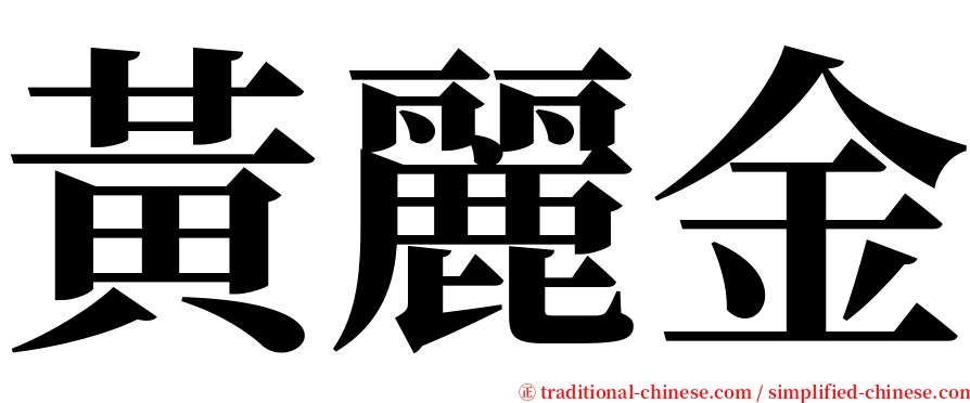 黃麗金 serif font