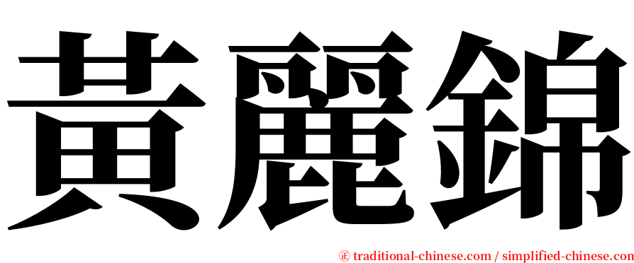 黃麗錦 serif font