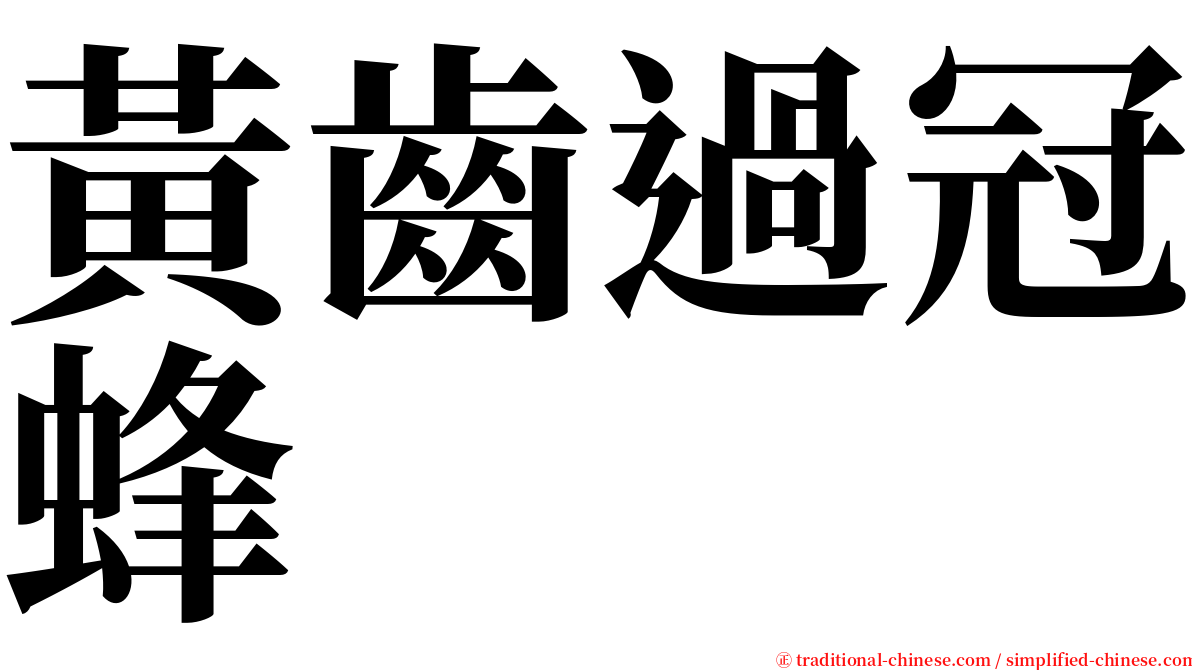 黃齒過冠蜂 serif font