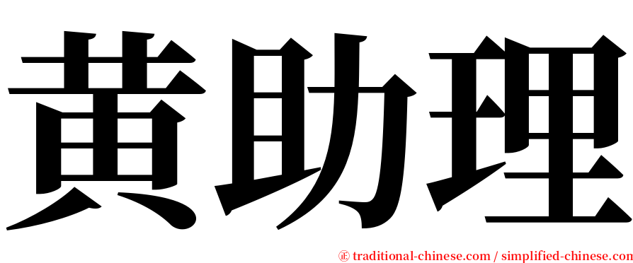 黄助理 serif font