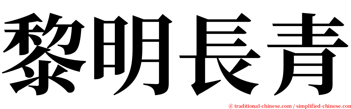 黎明長青 serif font