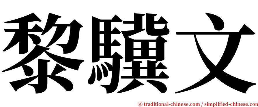 黎驥文 serif font