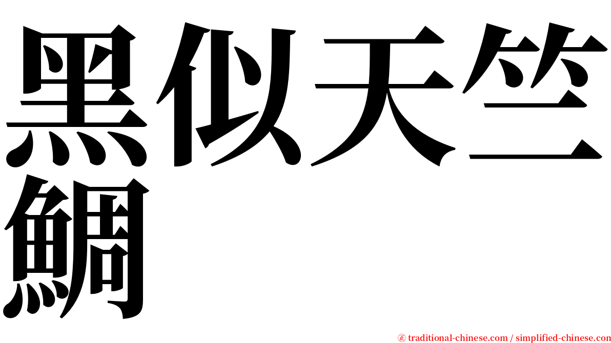 黑似天竺鯛 serif font