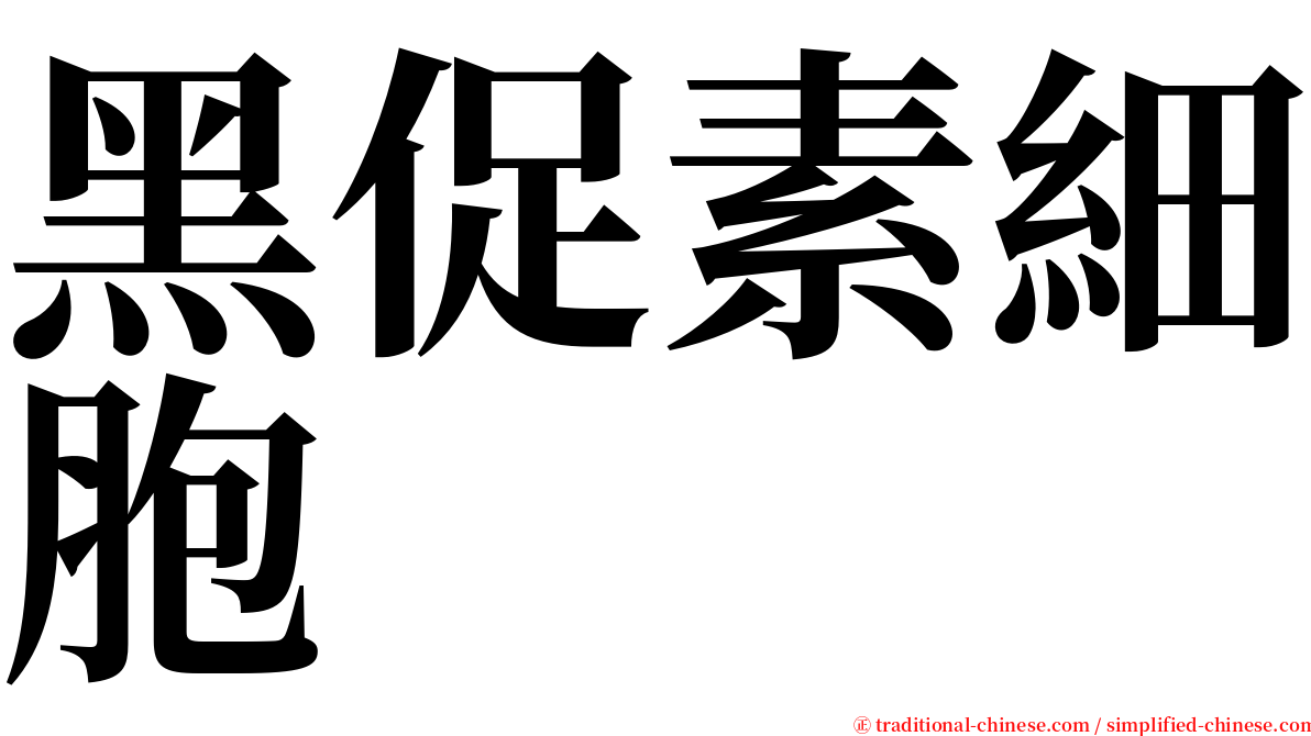 黑促素細胞 serif font