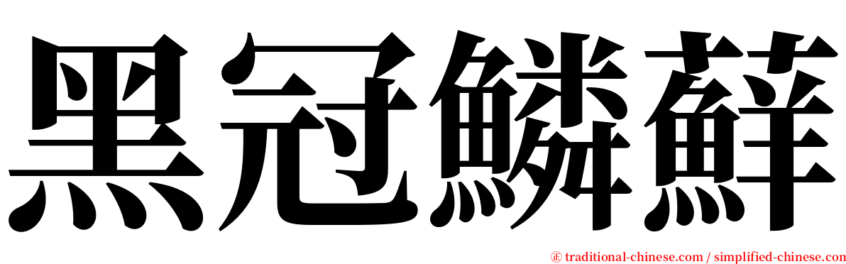 黑冠鱗蘚 serif font