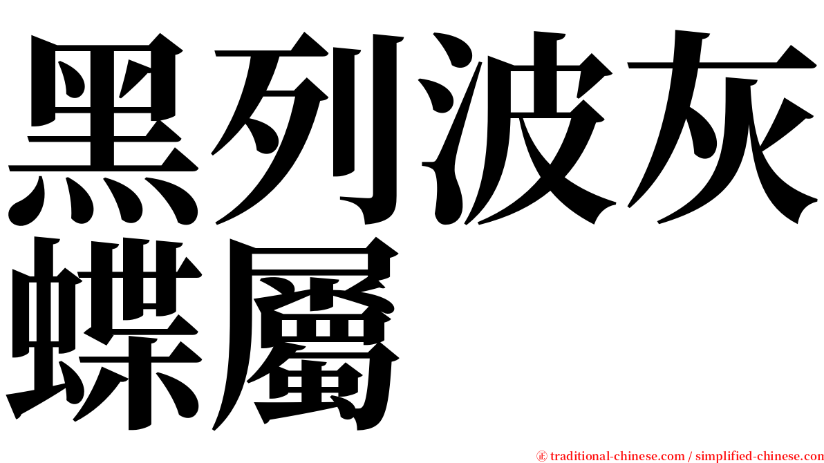 黑列波灰蝶屬 serif font