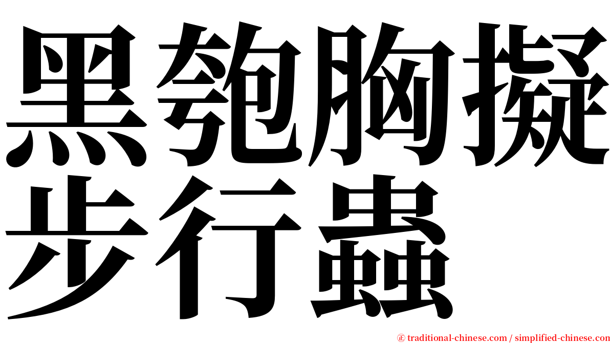 黑匏胸擬步行蟲 serif font