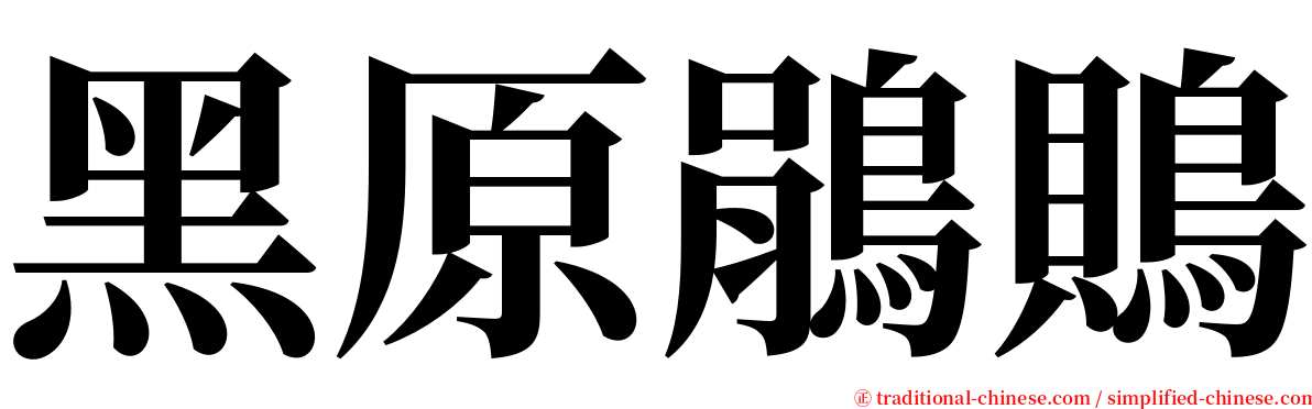 黑原鵑鵙 serif font