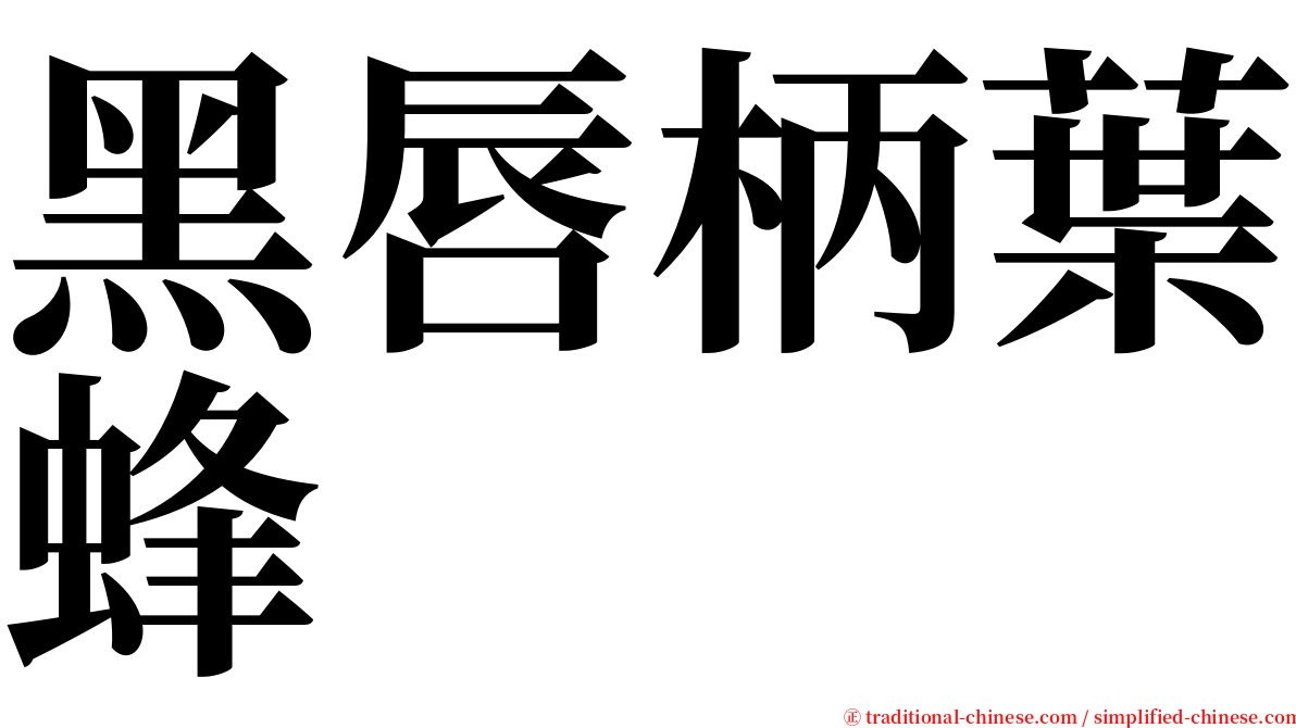 黑唇柄葉蜂 serif font