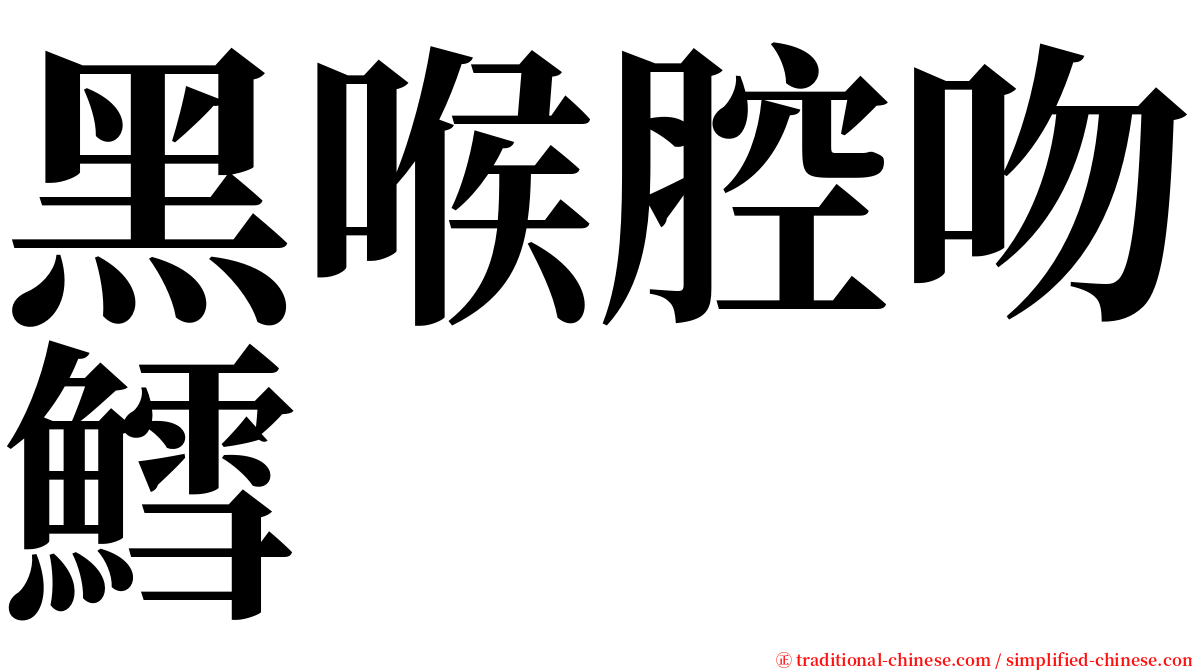 黑喉腔吻鱈 serif font