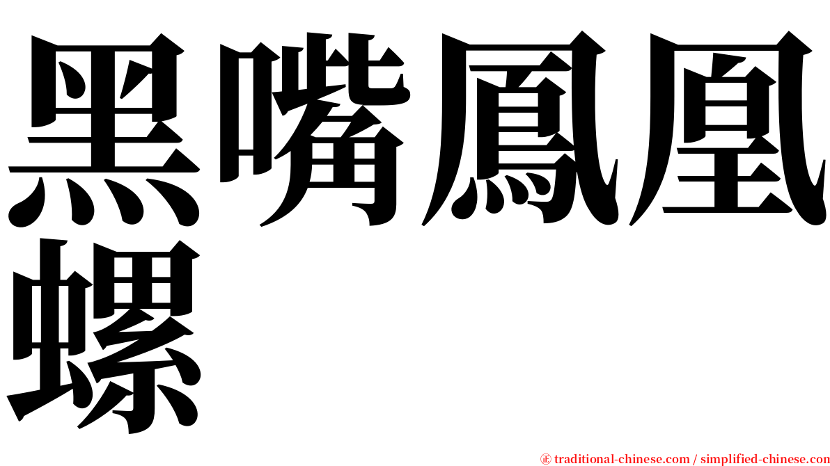 黑嘴鳳凰螺 serif font