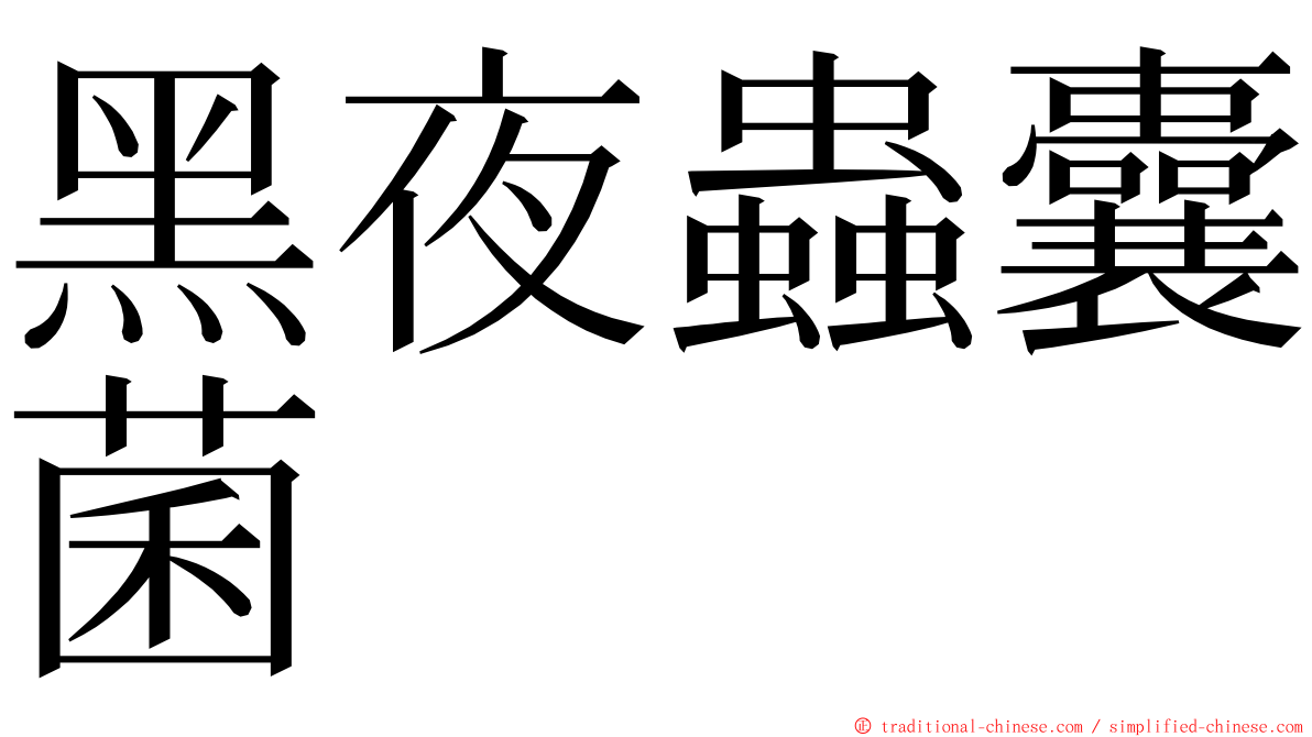 黑夜蟲囊菌 ming font