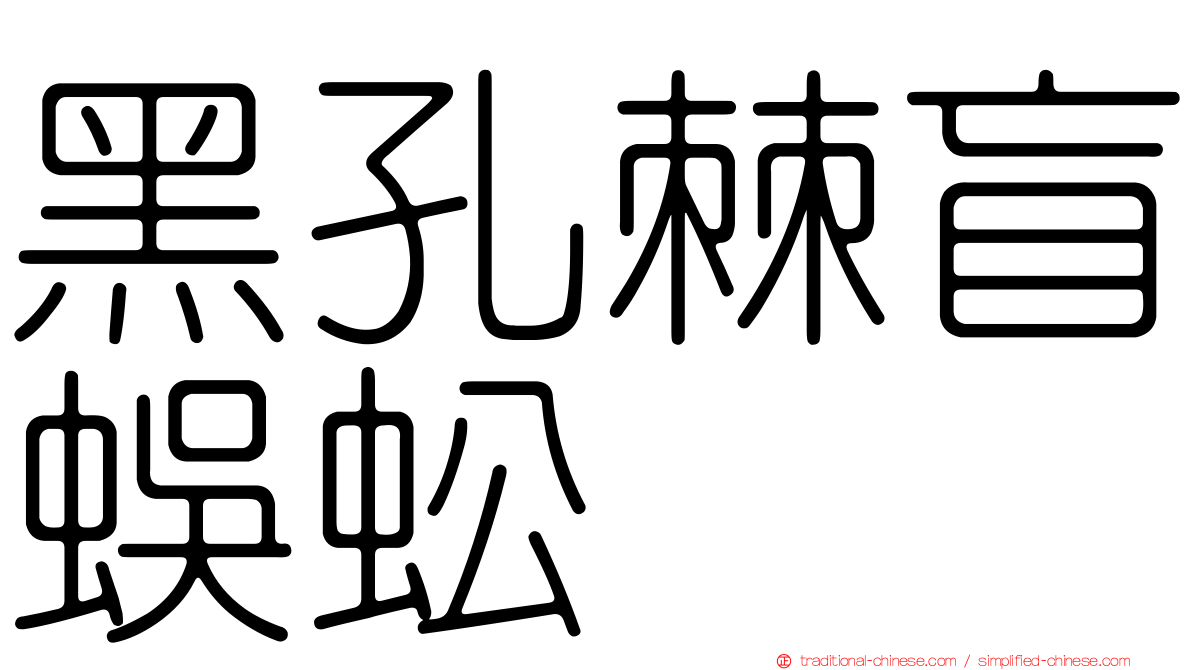 黑孔棘盲蜈蚣
