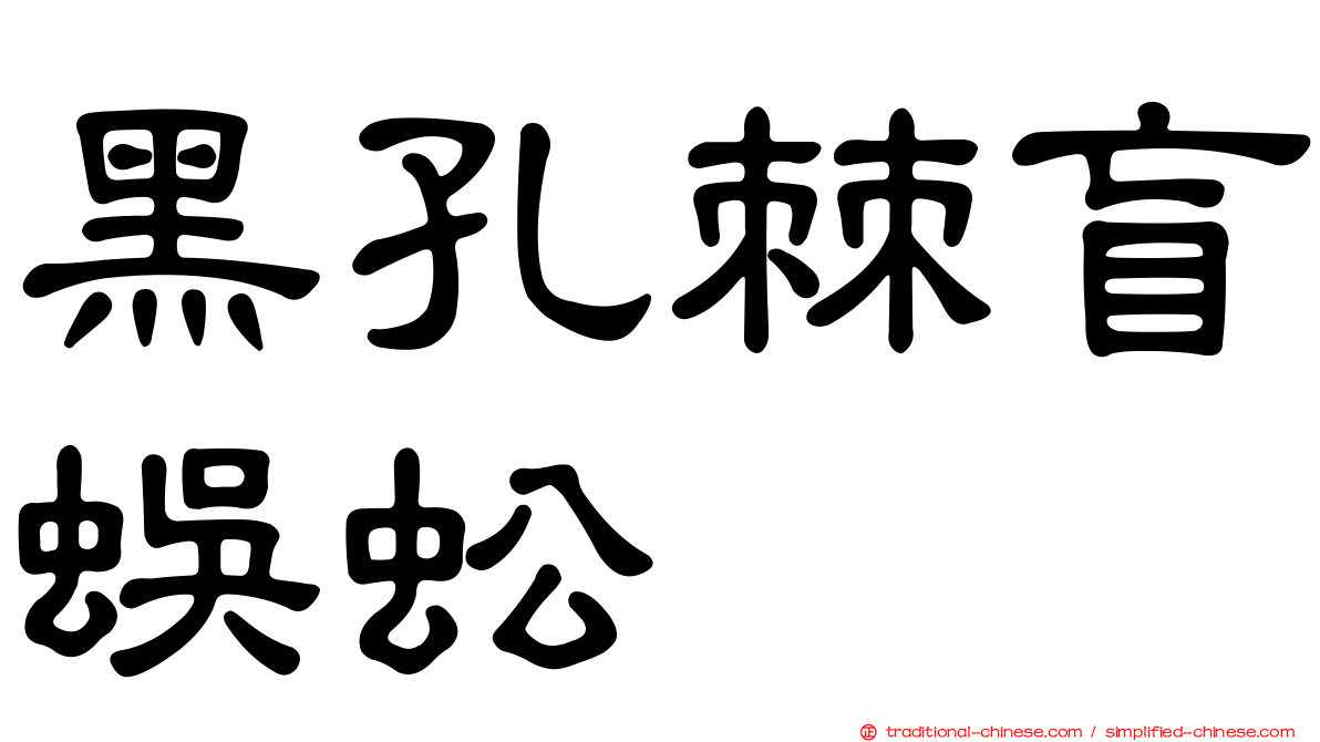 黑孔棘盲蜈蚣