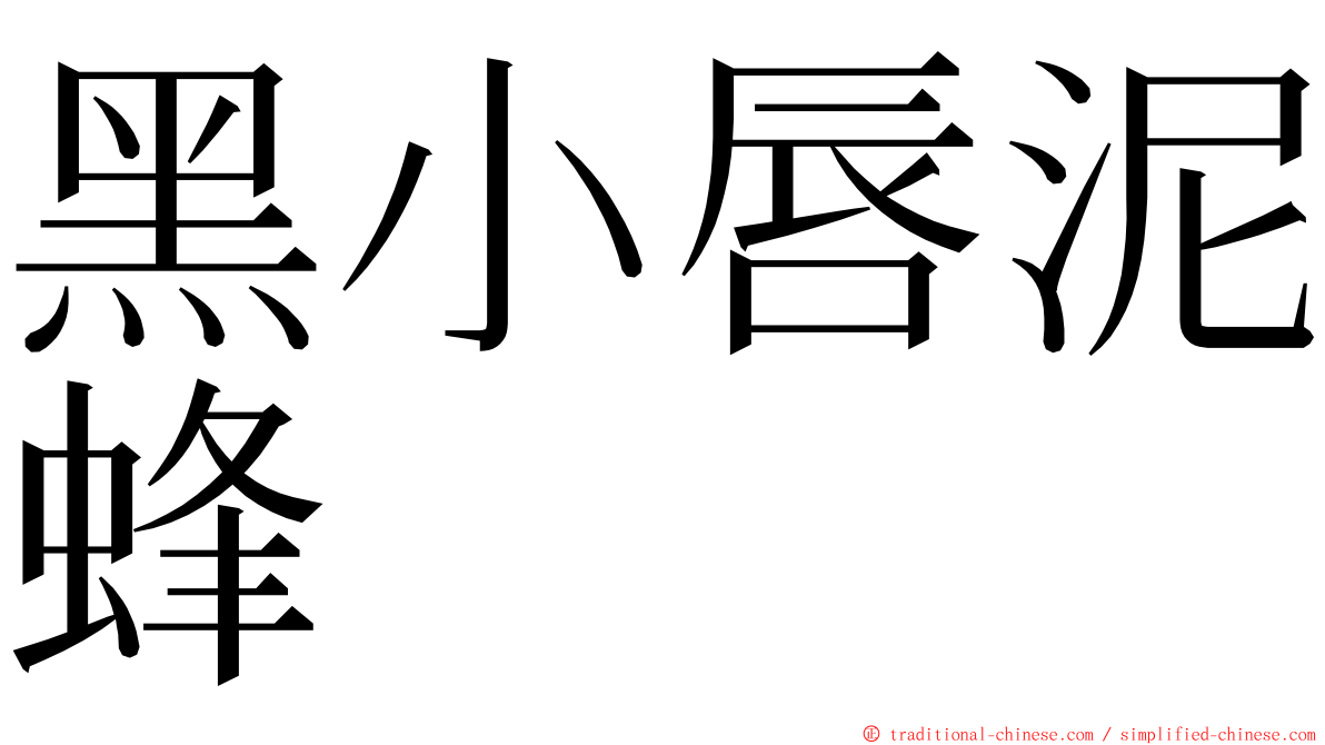 黑小唇泥蜂 ming font