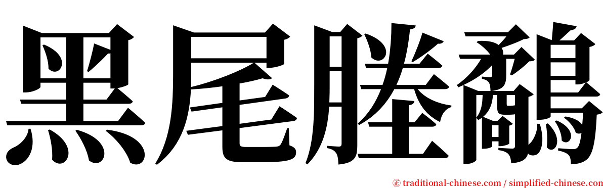 黑尾塍鷸 serif font