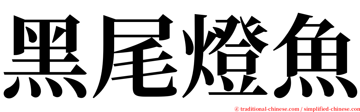 黑尾燈魚 serif font