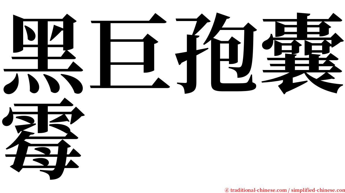 黑巨孢囊霉 serif font