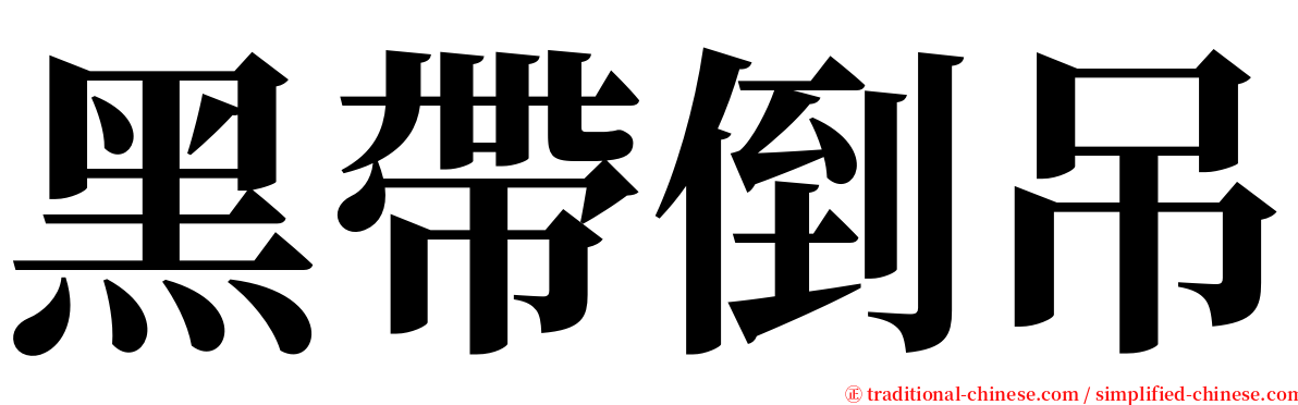 黑帶倒吊 serif font