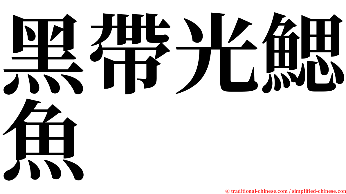 黑帶光鰓魚 serif font