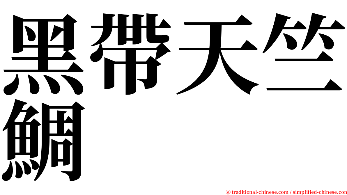 黑帶天竺鯛 serif font