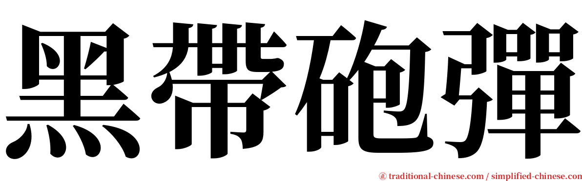 黑帶砲彈 serif font