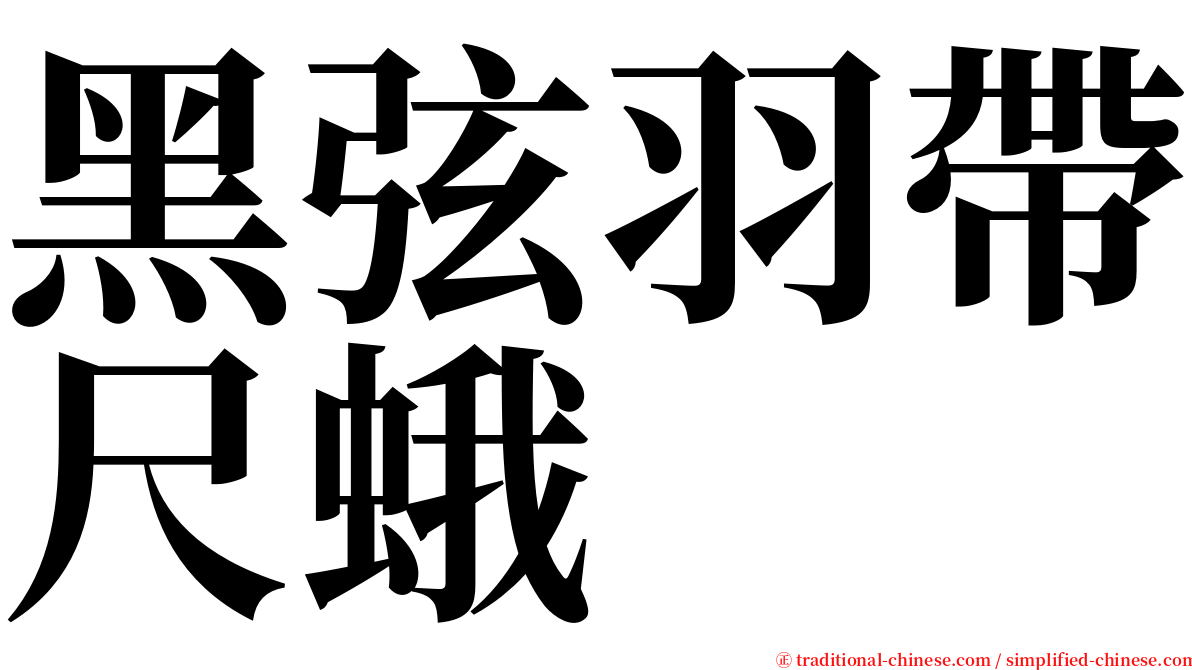 黑弦羽帶尺蛾 serif font