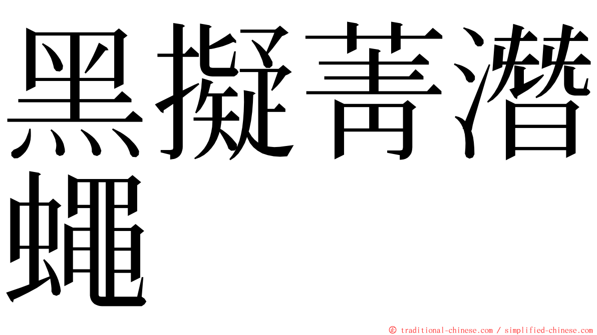 黑擬菁潛蠅 ming font