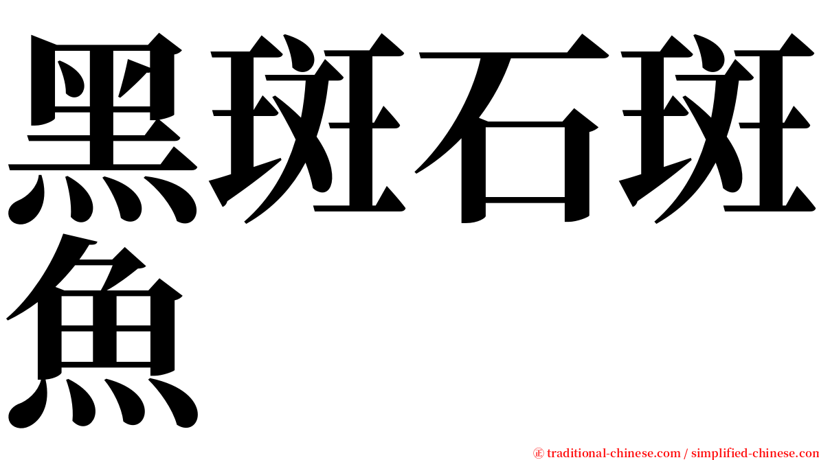 黑斑石斑魚 serif font