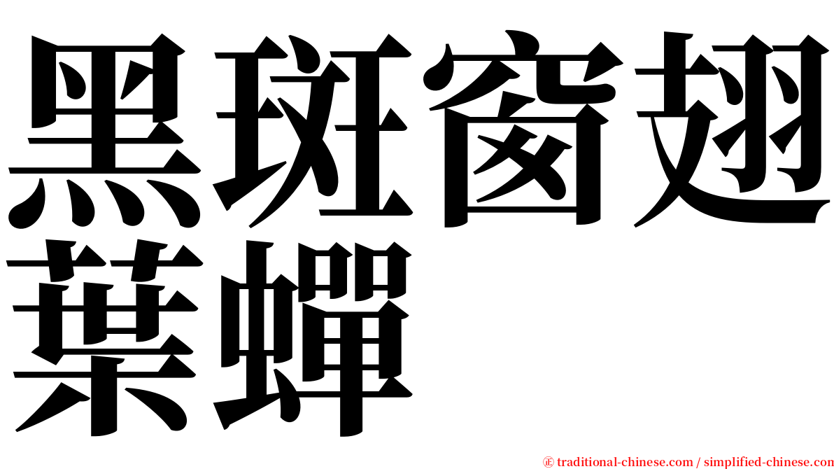 黑斑窗翅葉蟬 serif font