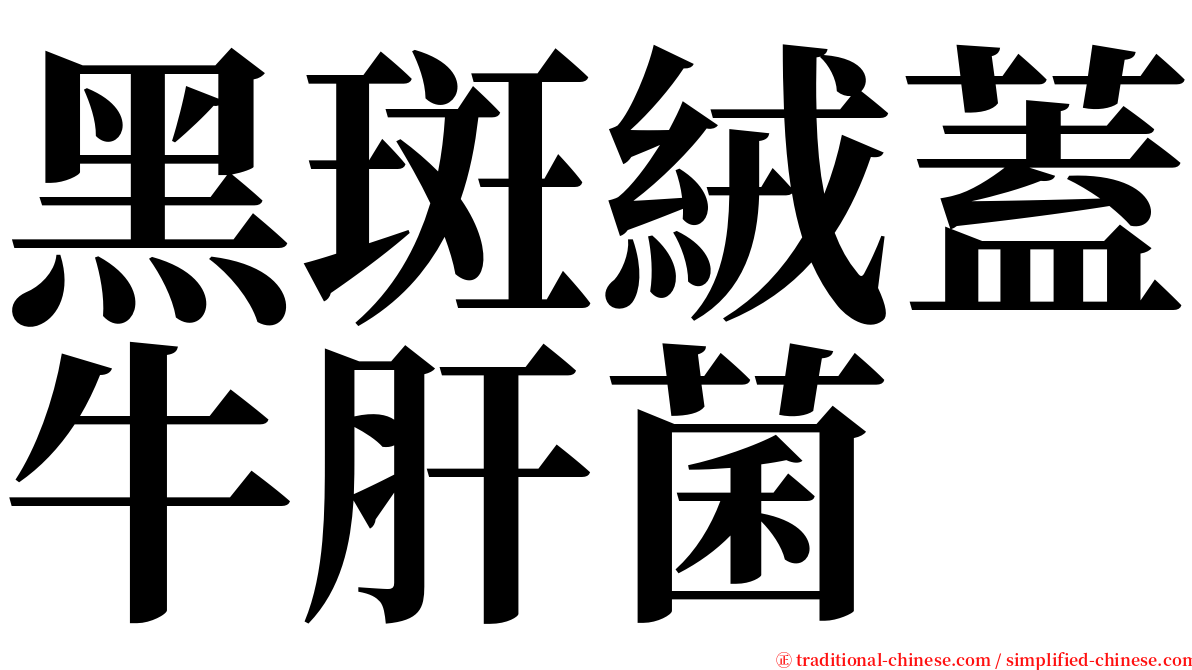 黑斑絨蓋牛肝菌 serif font