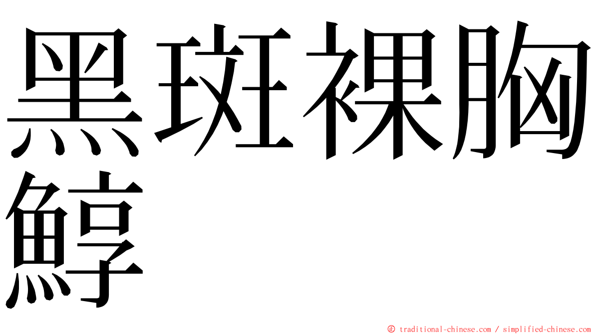 黑斑裸胸鯙 ming font