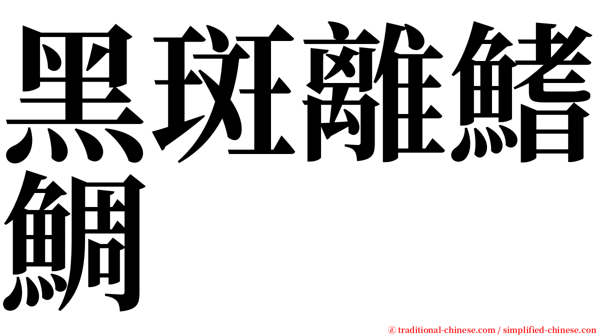 黑斑離鰭鯛 serif font