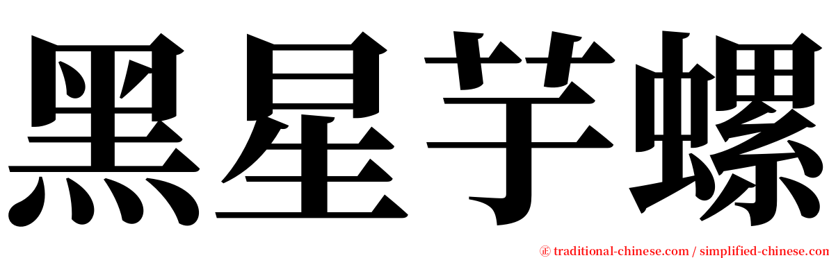 黑星芋螺 serif font