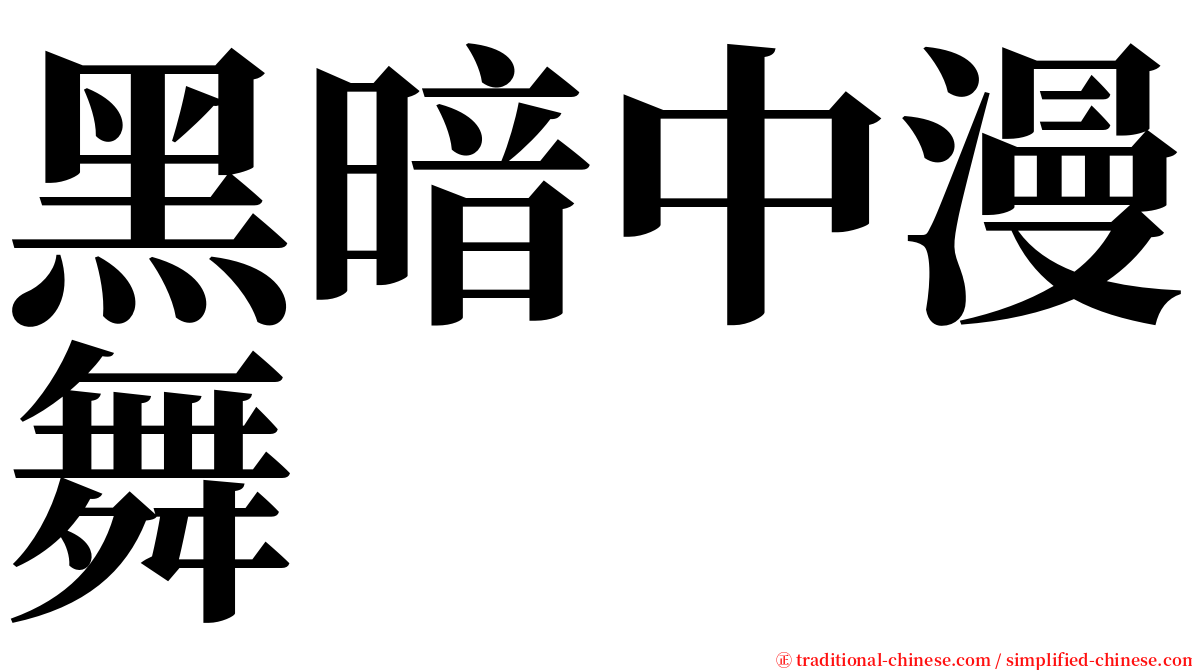 黑暗中漫舞 serif font