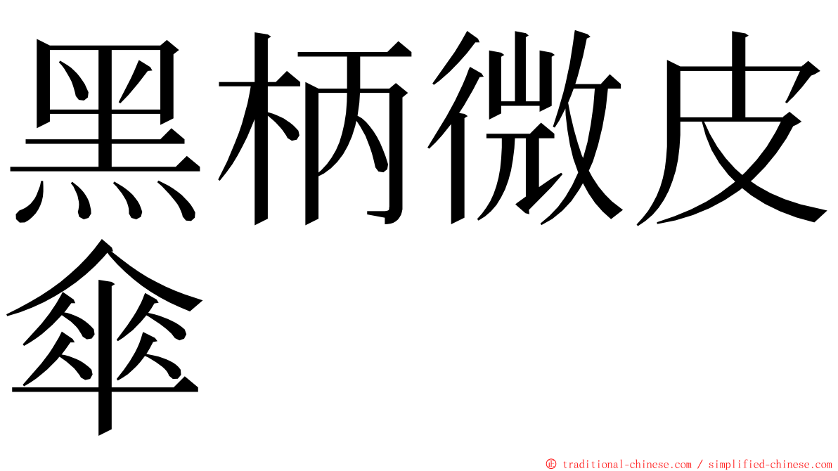 黑柄微皮傘 ming font